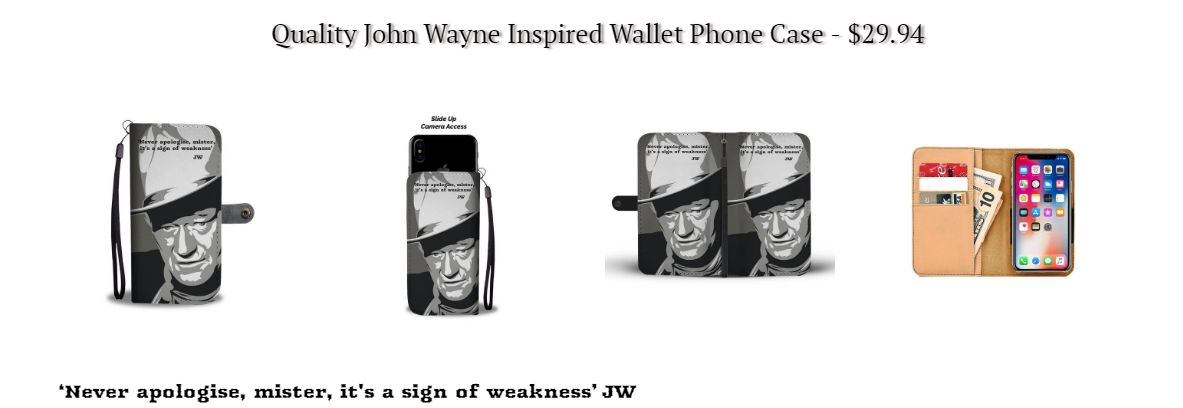 John Wayne movies quotes inspired wallet phone case