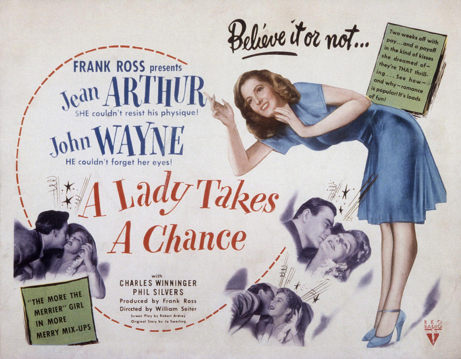 Poster of JOhn Wyane Jean Arthur in A Lady Takes A Chance