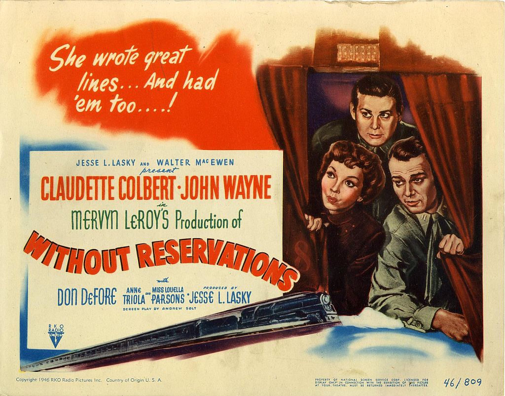 Without Reservations movie with John Wayne and Claudette Caubert