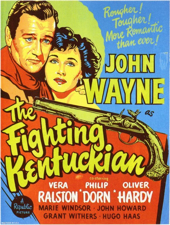 The Fighting Kentuckian poster with John Wayne & Vera Ralston