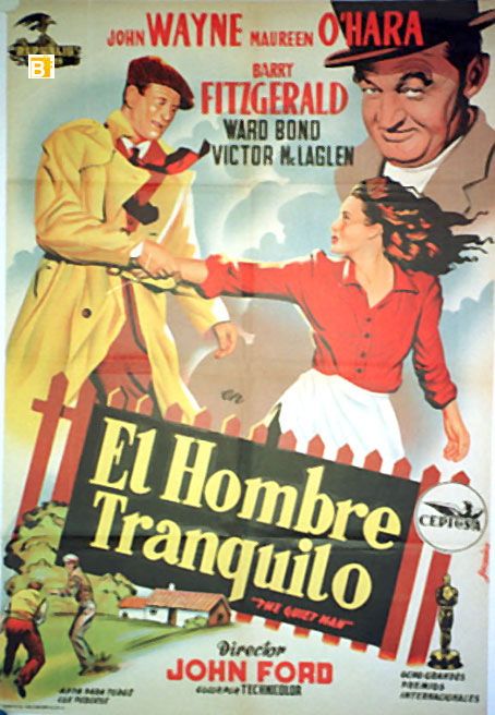 John Wayne foreign movie poster for The Quiet Man