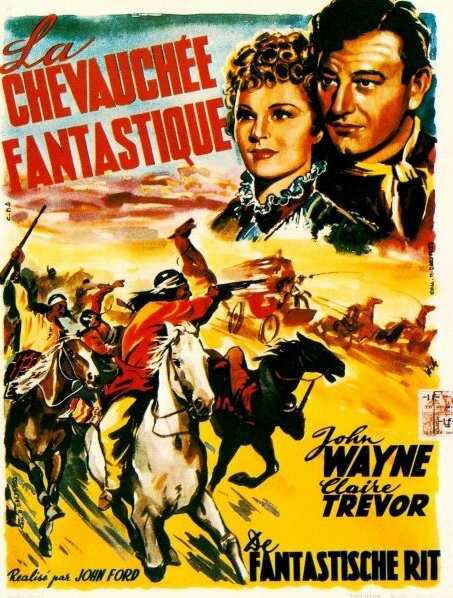 John Wayne Red River French Version Vintage Classic Western Movie Poster  Poster