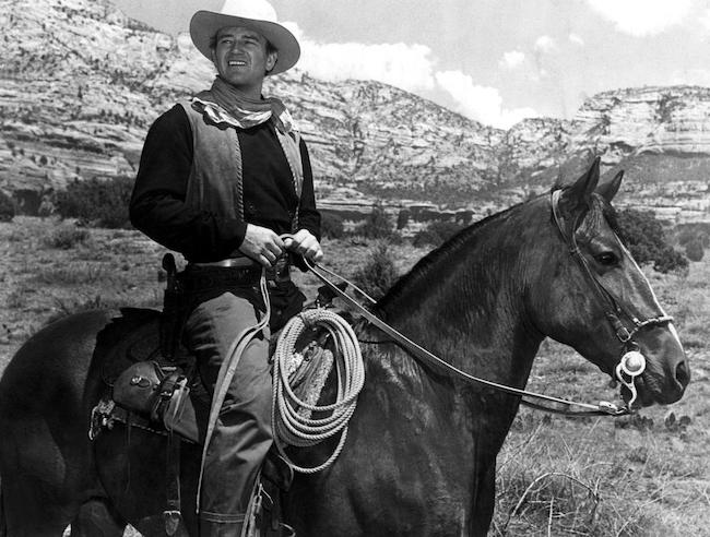 John Wayne on his horse Beau in ANGEL AND THE BADMAN