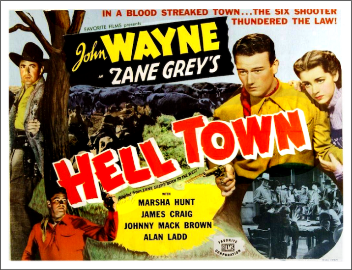 Hell Town 1937 movie with John Wayne lobby card