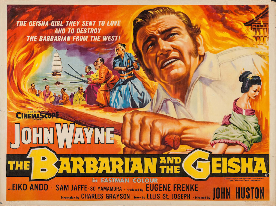 The Barbarian & The Geisha film poster with John Wayne