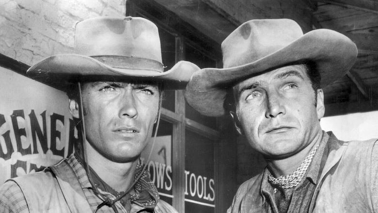 Eric Fleming and Clint Eastwood in Rawhide